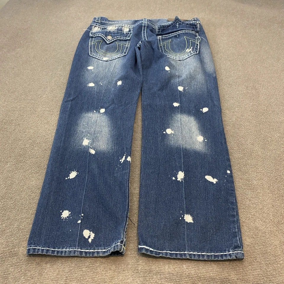 Jean de mezclilla True Religion Section recto talla 42 se adapta a 39x34 ácido envejecido Y2K Foto 3 de 4