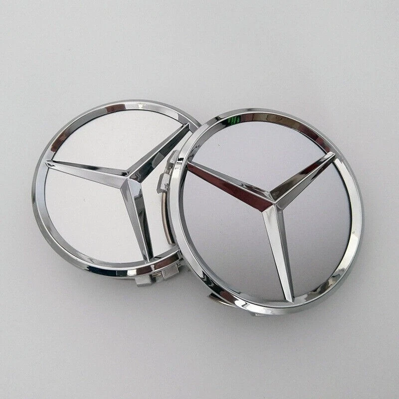 Mercedes~Benz Set of 4 Silver 75 mm/2.95in Wheel Center Caps Fits Most Models US Foto 4 de 4