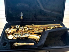 YAMAHA YAS380 Alto Saxophone Gold Lacquer Tested Working w/ Hard Case