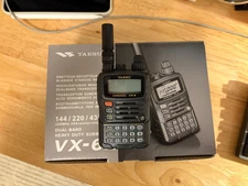 Yaesu VX-6R Tri-Band Radio with two antennas and box/accessories/papers