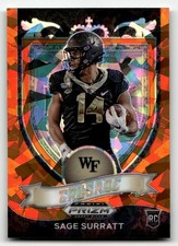 2021 Panini Prizm Draft Picks Collegiate #177 Sage Surratt Orange Ice RC