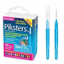 Piksters Interdental Brushes, 40 pk, Size 5, Interdental Tooth Brush for Larg...