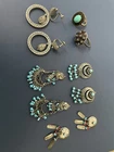 Lot Silver Color Vintage Turquoise Costume Jewelry