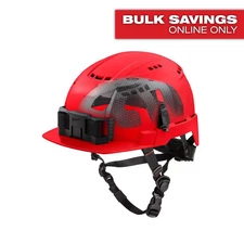 BOLT Red Type 2 Class C Front Brim Vented Safety Helmet with IMPACT-ARMOR Liner