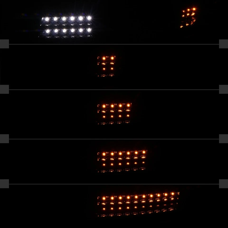 Smoke Sequential LED Bumper Lights Fits 1999-2006 GMC Sierra Yukon XL 1500 2500 Foto 3 de 4