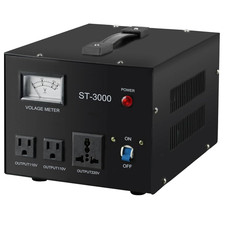 ST-3000 Voltage Transformer Converter 110V/220V with Meter - Step Up/Down