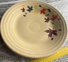 Fiesta Ceramic Round Plate Autumn Leaf Pattern Glossy Finish Beige Multicolor