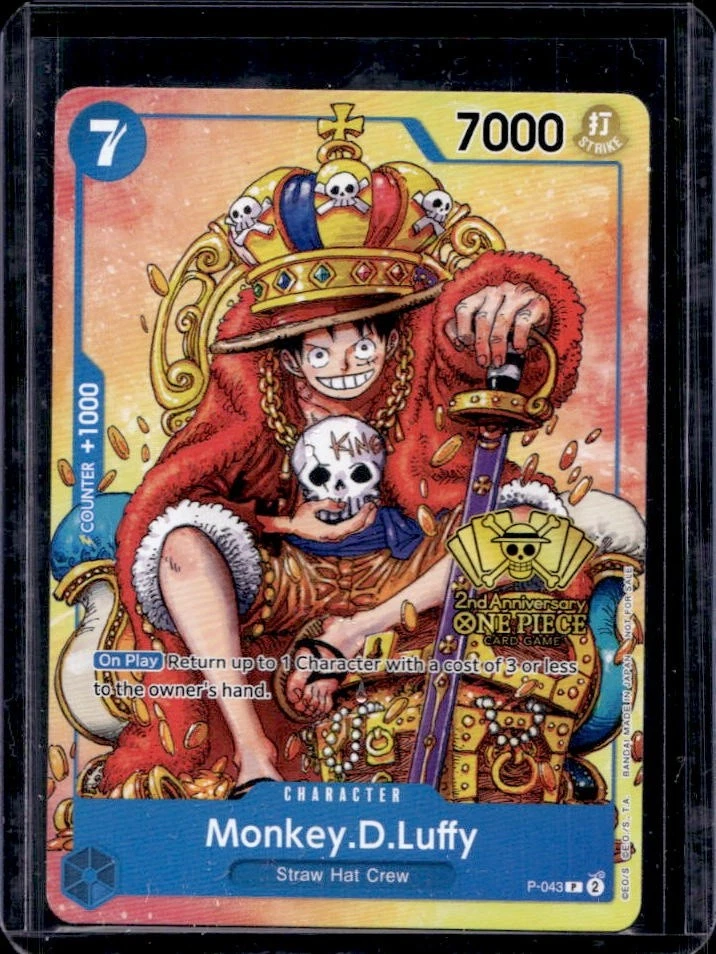 Monkey.D.Luffy P-043 One Piece Promotion Cards for sale | eBay