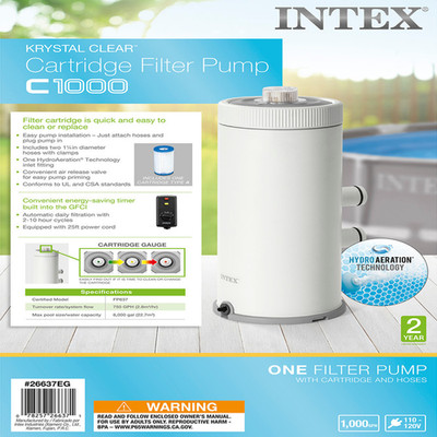 Intex Krystal Clear Above Ground Swimming Pool Cartridge Filter Pump