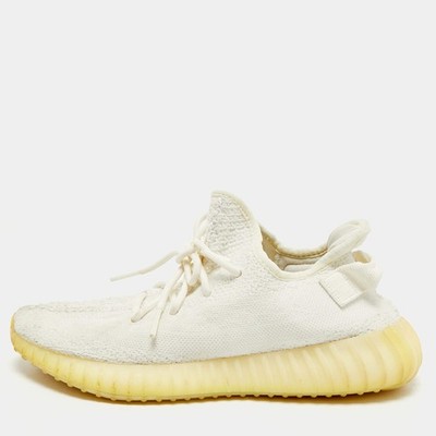 Yeezy x Adidas White Knit Fabric Boost 350 V2 White Sneakers Size 43 13