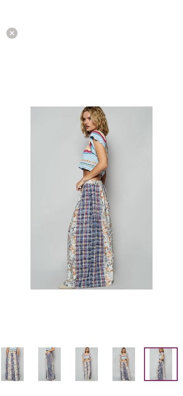 POL Drawstring Blue plaid Pants
