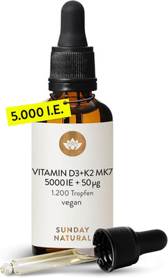 SUNDAY NATURAL  Vitamin D3 K2 Tropfen   Vitamin D 3 5.000IE (125Μg) + K2-MK7  99