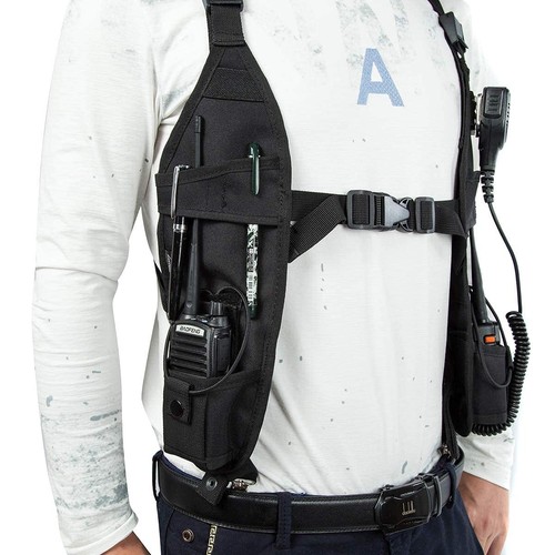 Radio Shoulder Harness Holster Chest Holder Universal Vest Rig for Police Fir... - Picture 8 of 8