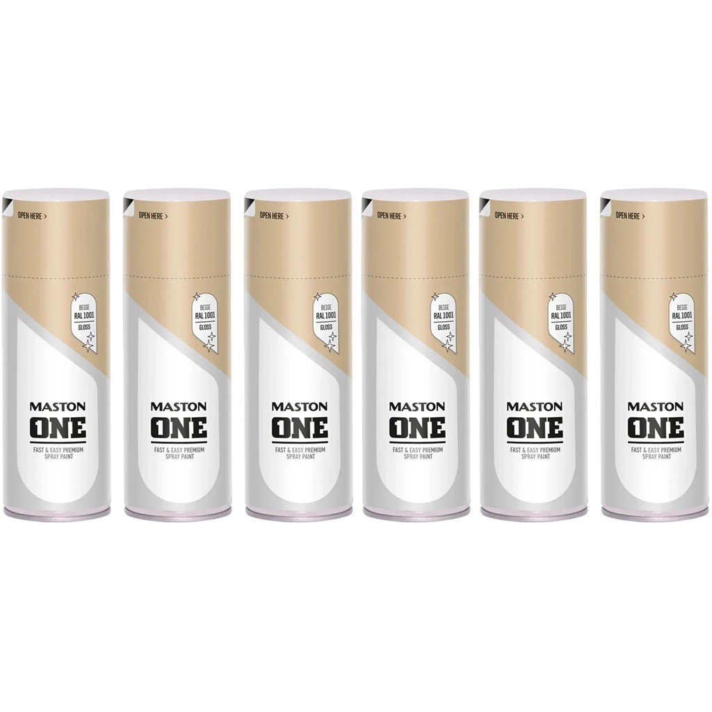 19 x Maston ONE Beige Gloss 400ml Spray Paint RAL 1001 Can Metal Wood Plastic - Image 7