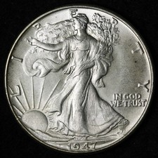 1947 Walking Liberty Silver Half Dollar GEM BU *UNCIRCULATED* MS E356 TVMF