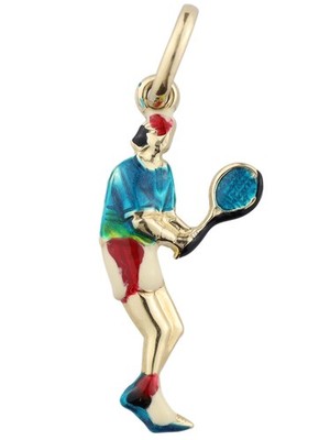 MIAMAR 0401930 Damen Anhänger Tennis 14 Karat (585) Gelbgold Bunt