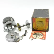 Vintage Victor Level Winding Casting Fishing Reel. For Parts. W/ Box.