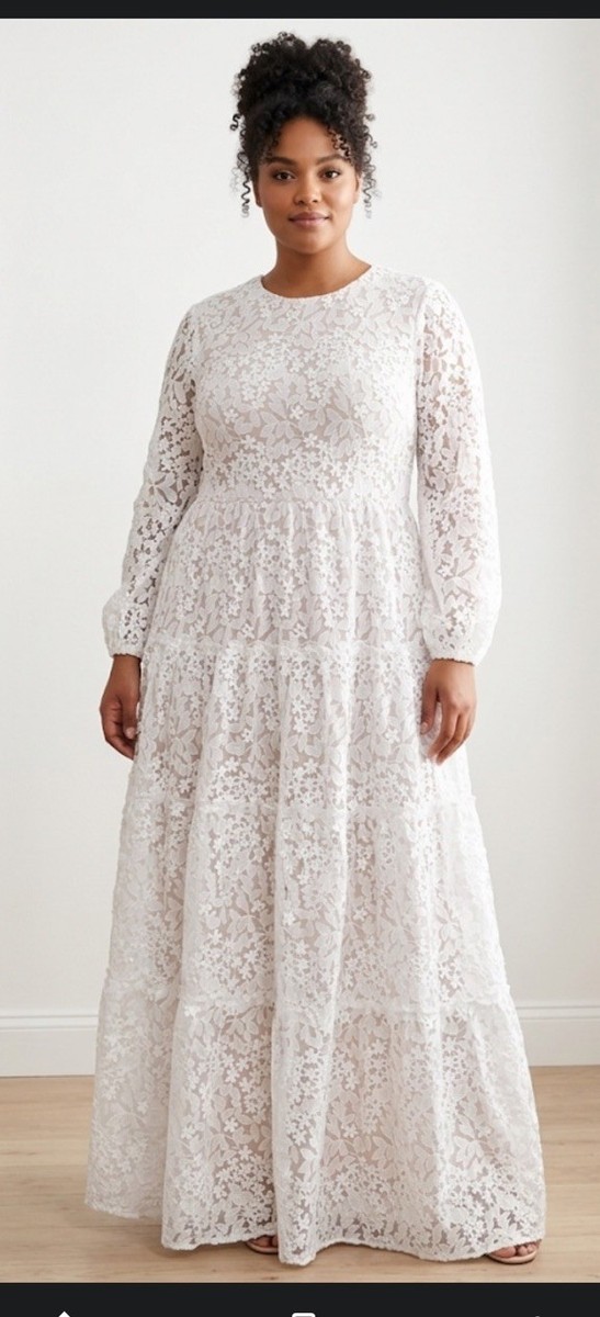Anthropologie Dress The Population Plus Size Tall Bridal Dress XXL 61 Long  | eBay