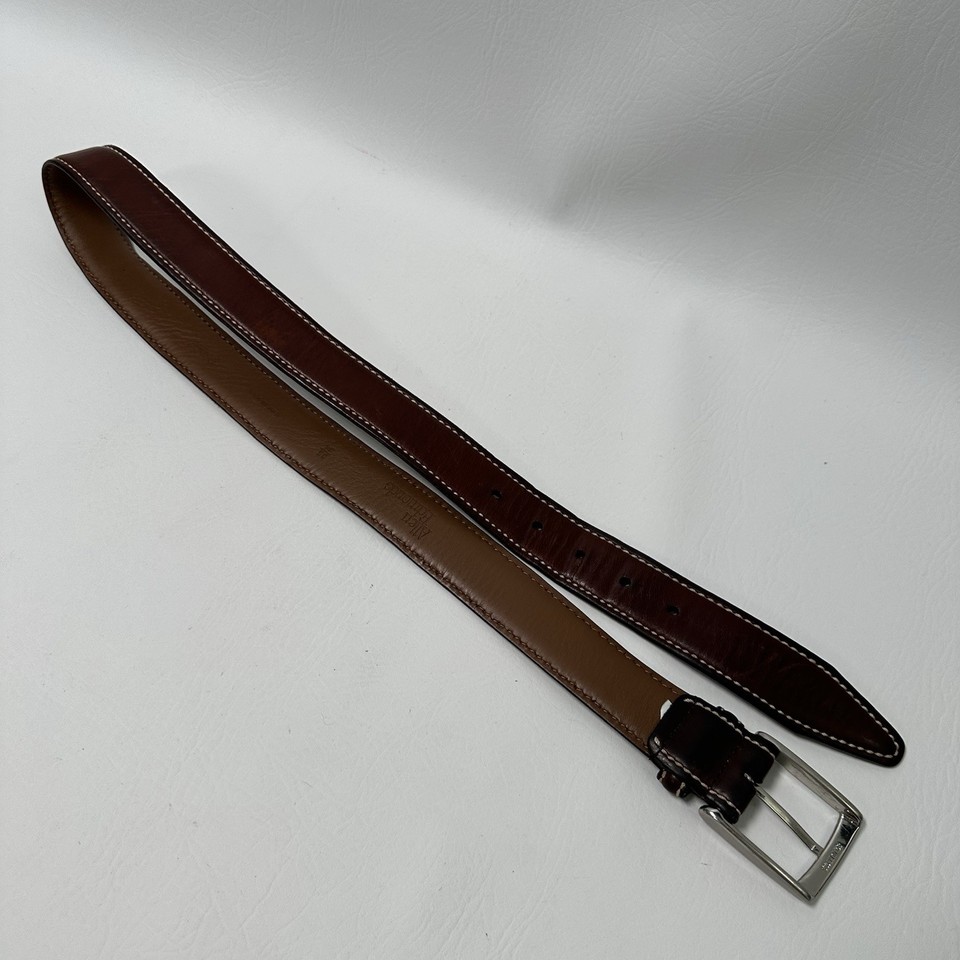 Allen Edmonds Belt Men’s Sz 34 Brown Yukon Casual Cromexcel Leather ...
