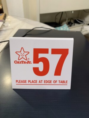 Classic Carl's Jr Table Tent Sign 57