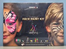 Zenovika- Professional Face Paint kit- 26 colors-30 stencils more New Sealed 
