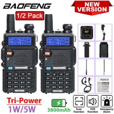 BAOFENG UV-5R 5W 3800MAH FM DUAL BAND HAM UHF/VHF TWO WAY RADIO FM WALKIE TALKIE