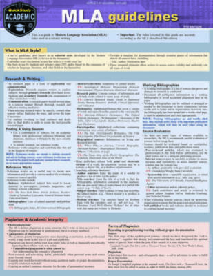 MLA Guidelines: a QuickStudy Laminated Style Reference Guide - VERY GOOD
