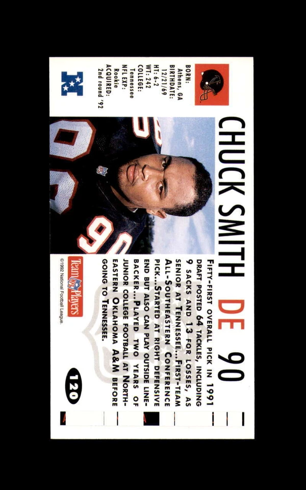 Chuck Smith Signed 1992 NFL GameDay Atlanta Falcons Autograph - Image 2 of 2