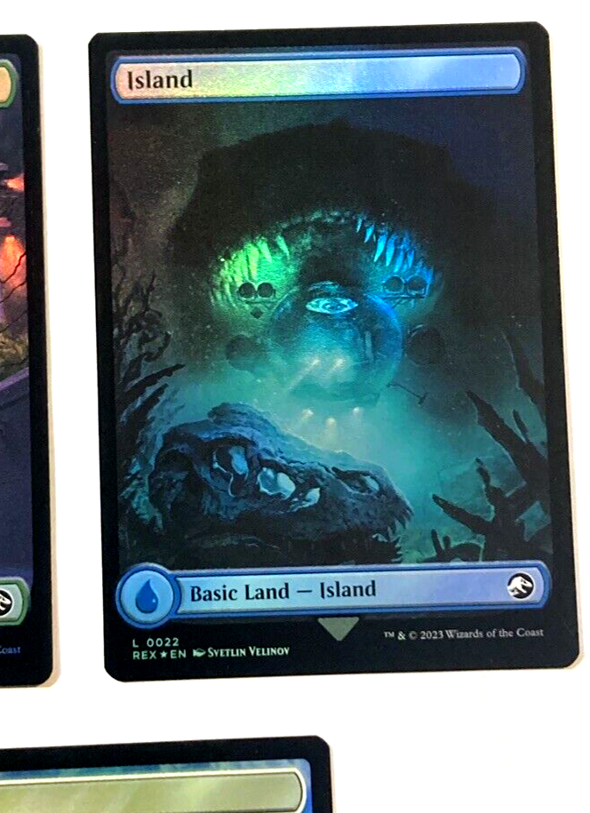 MTG Jurassic World Collection FOIL Basic Land Set ALL 5 COLORS NM