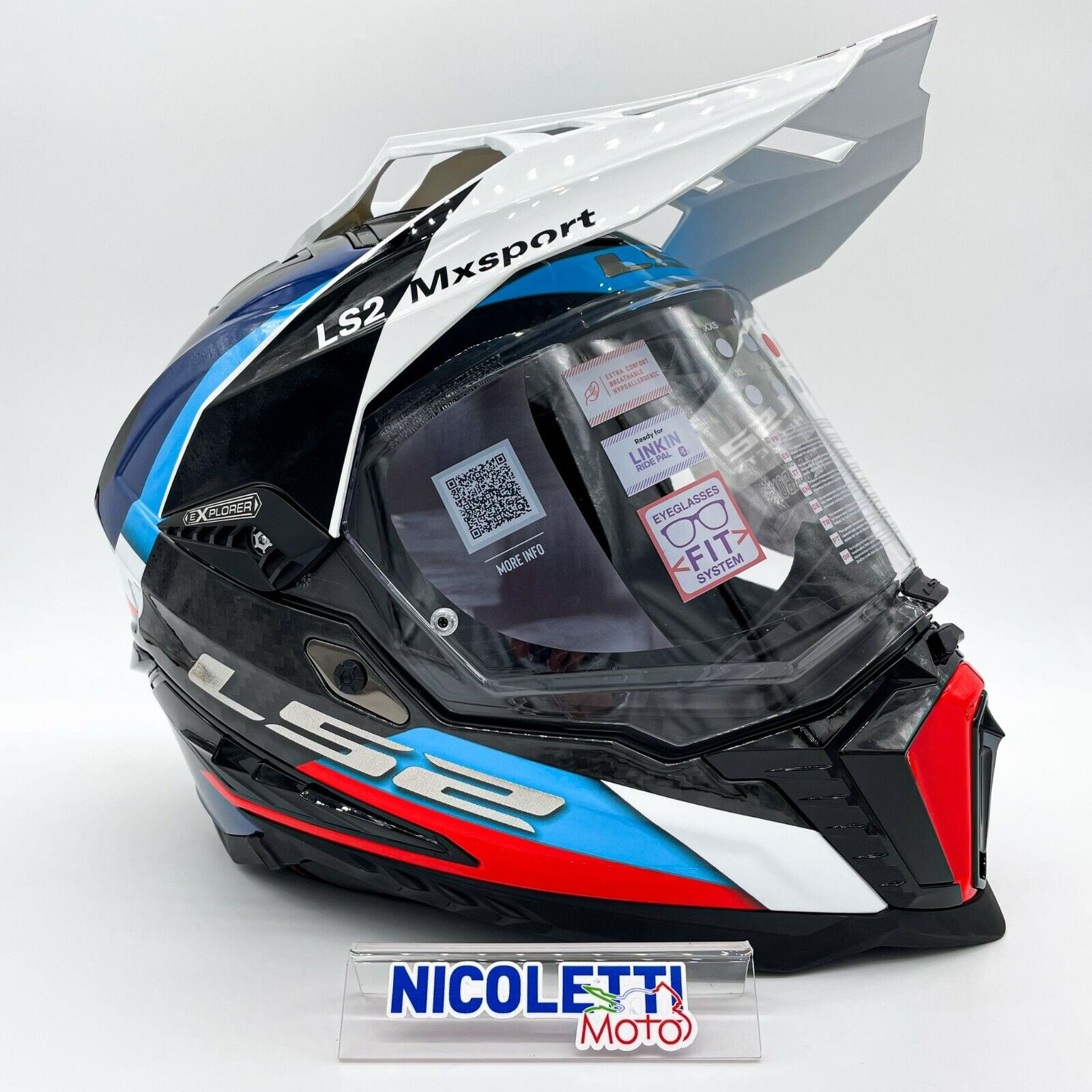 CASCO LS2 MX701 EXPLORER FULL CARBON FRONTIER BLACK BLUE INTEGRALE