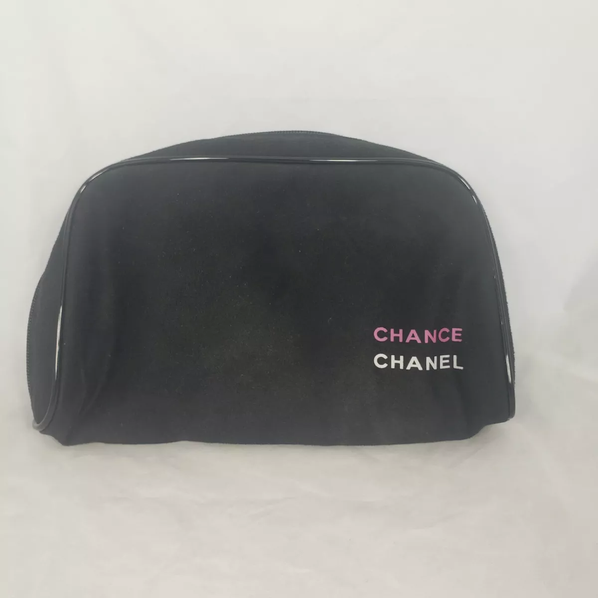 CHANEL CHANCE COSMETIC BAG MAKE UP TRAVEL CASE CLUTCH BLACK PINK