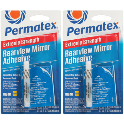 Permatex 81840 Professional Strength Extreme Rearview Mirror Adhesive Pack of 2