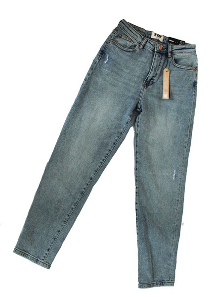 Damen Jeanshose Damenjeans Jeans Mom Blau Waschung Tw Tally Weijl Gr. 36 Neu-image