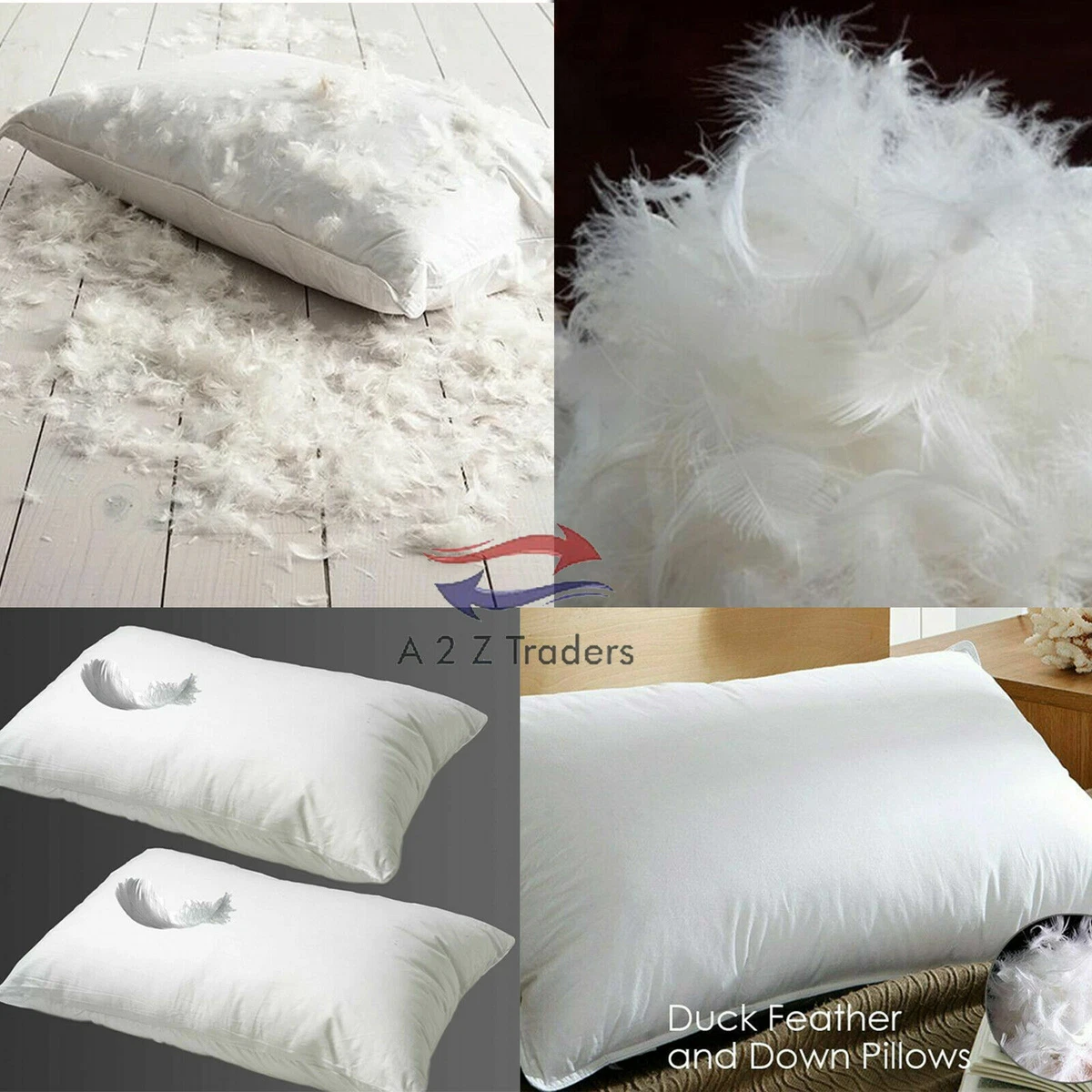 DECORATIVE DUCK FEATHER THROW/OBLONG PILLOWS, SET of 2, WHITE