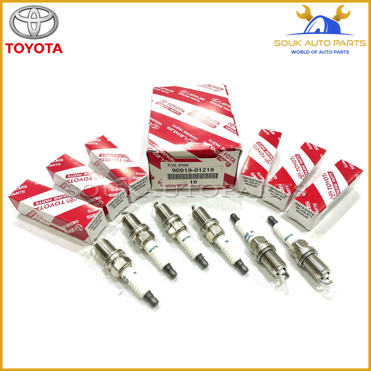 90919-01219 Genuine Toyota Lexus PLUG, SPARK (Set of 6 Pcs
