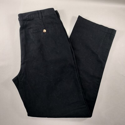 George Straight Leg Black Pleated Khaki Pants Mens Size Actual