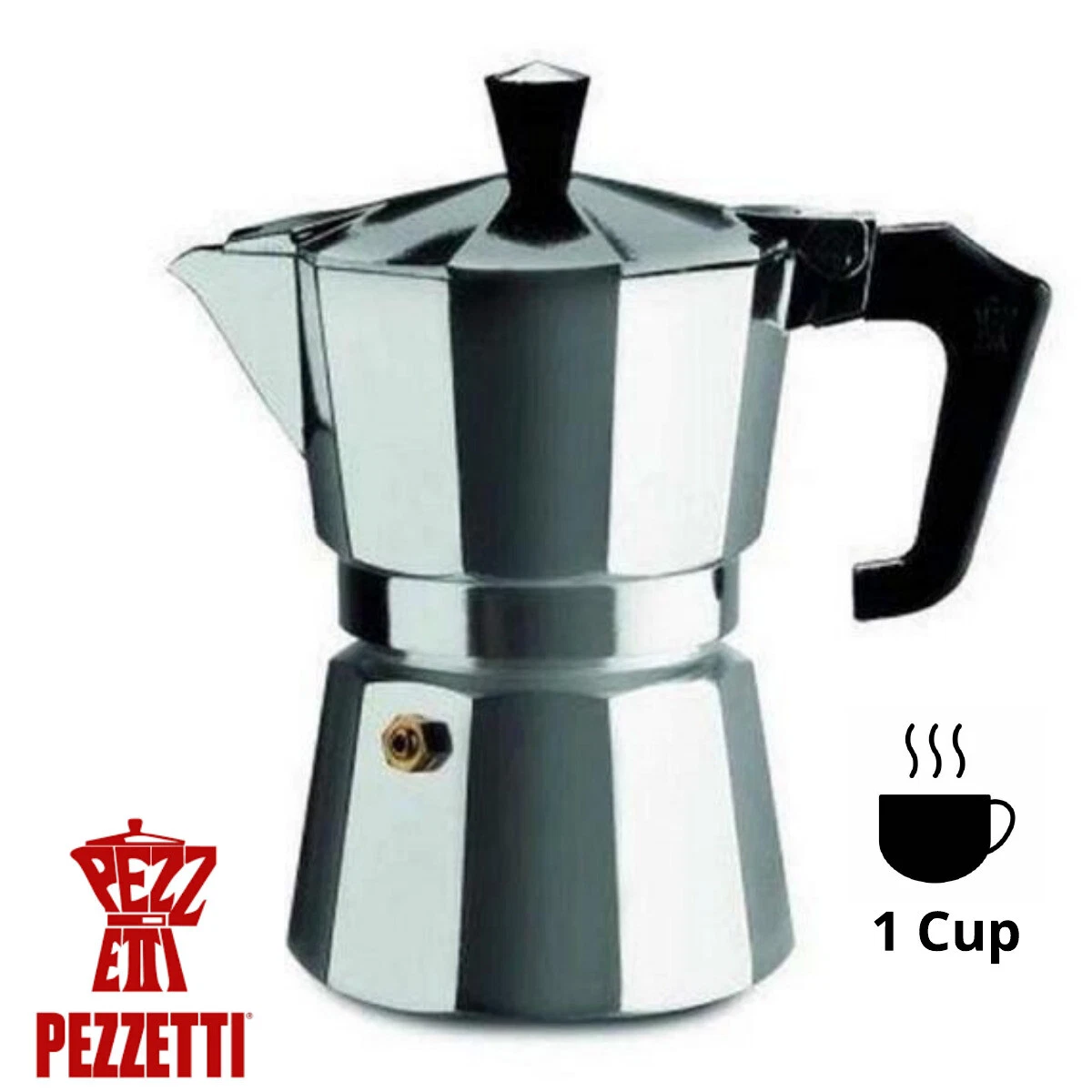Pezzetti Italexpress Moka Pot Stove Top Coffee Maker - 1 Espresso Cup, Silver
Opens in a new window