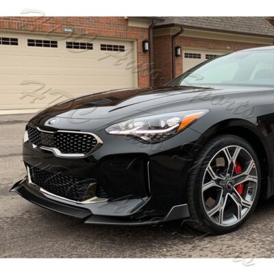 For 18-23 Kia Stinger CK-Style Painted Black Front Bumper Splitter Spoiler Lip