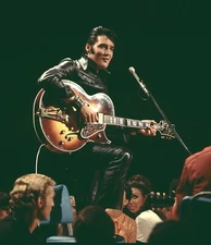 Elvis Presley On Stage Playing Guitar  11x14 Glossy Photo Poster