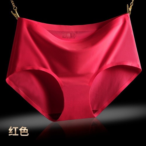 Women Seamless Underwear Mid-Rise Sexy Large Size Panties Ice Silk One-Piece - Picture 5 of 22