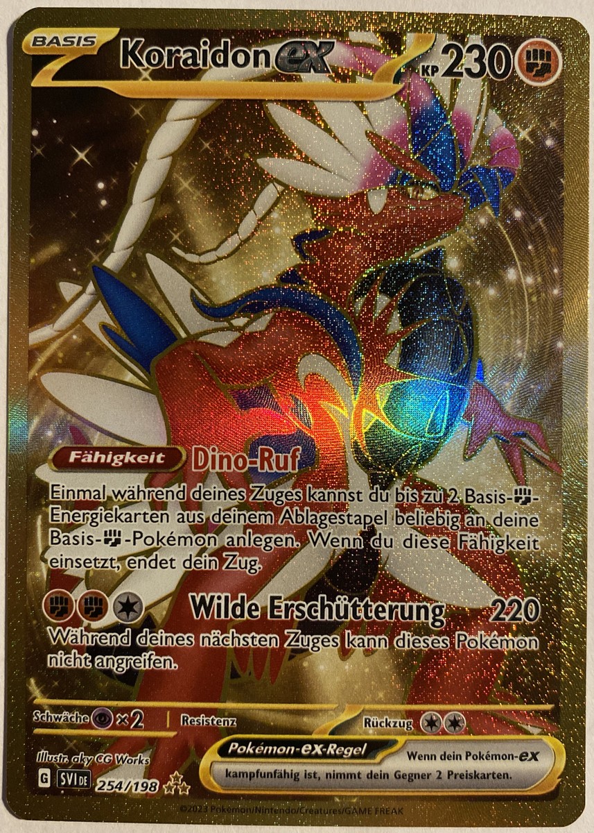 Pokemon Koraidon EX GOLD Full Art Deutsch 254/198 Karmesin