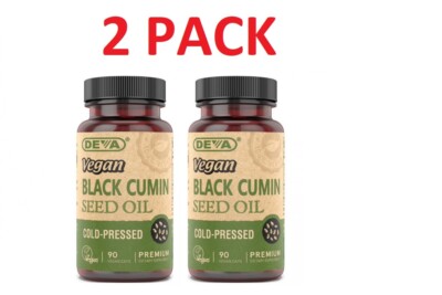 Deva Vegan Black Cumin Seed Oil - Cold Pressed - Organic (2 PACK)