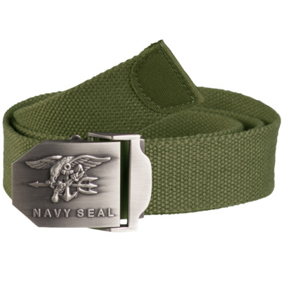 Mil-Tec US Navy Seal Belt 38mm Combat Tactical Army Webbing Buckle Mens Olive