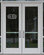 Custom Business Name Store Hours Sign Vinyl Decal Sticker 14" x 9" Window Door