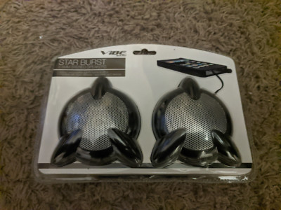 Vibe Sound STAR BURST 3.5MM MINI Portable Stereo Speakers Black NO BATTERY REQ