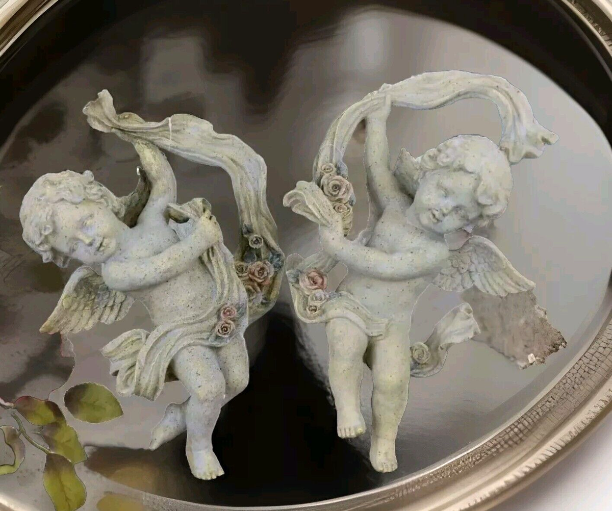Steinguss Engel Figuren Set - Engeltrio