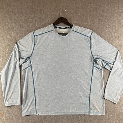 Outerknown Shirt Mens Extra Extra Large 2XL Blue Long Sleeve Active Gym Workout