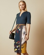 New with Tags Ted Baker MADIIY Size 2 UK 10 Savanna Bodycon Midi Dress RRP £169