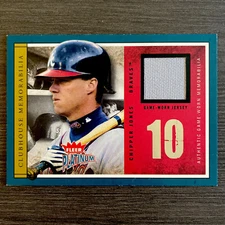 Chipper Jones Fleer Platinum Game Worn Road Jersey Card🔥