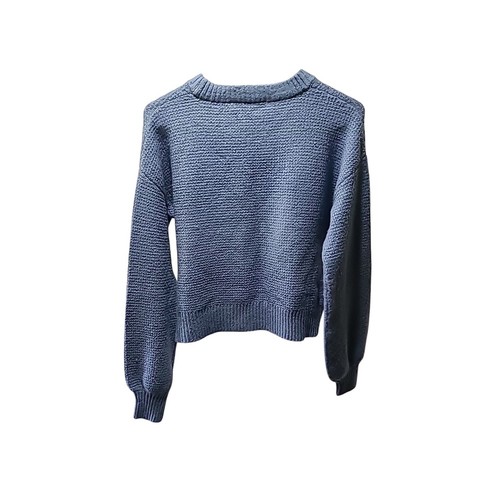 Anthropologie Saturday Sunday S babyblau Waffelstrick bauchfrei Rundhalsausschnitt Pullover - Bild 2 von 2